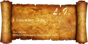 Lissauer Ida névjegykártya
